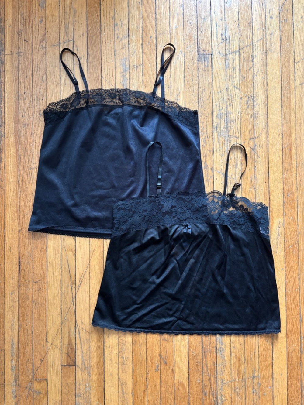 Vintage cropped black lace camisole bundle